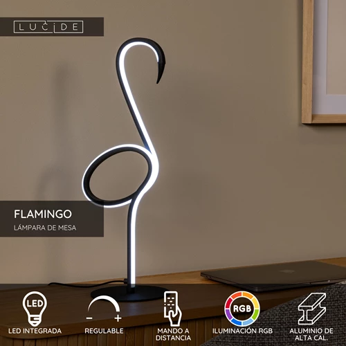 Lucide FLAMINGO - Lámpara de mesa - LED Regul. - RGB - Multicolor - USP